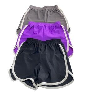 Resinta Girls Athletic Shorts - set of 2 Black, Purple, Gray size 7-10Y